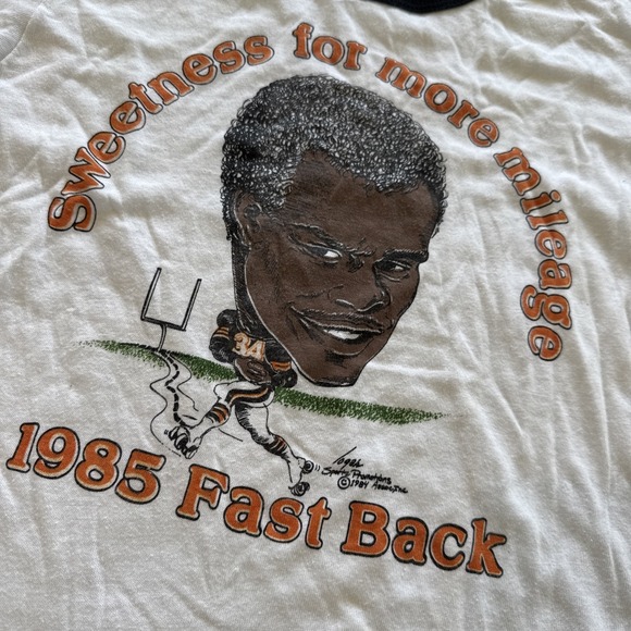 Chicago Bears Shirt Mens S Ringer 80s Hanes NFL Caricature Vintage Walter Payton - Picture 8 of 9